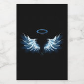Étiquette Pour Bocaux Blue Glowing Angel Wings on black background (Étiquettes simples)