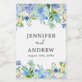 Étiquette Pour Bocaux Blue Hydrangea Floral Wedding Favoriser le Étiquet (Étiquettes simples)