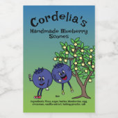 Étiquette Pour Bocaux Blueberry Pals Drôle Cartoon Scones et plus (Étiquettes simples)