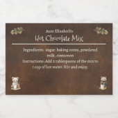 Étiquette Pour Bocaux Bois rustique Animaux Noël Coca chaud Mix (Étiquettes simples)