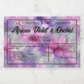 Étiquette Pour Bocaux Boîtier à savon imperméable rose et violet étiquet (Étiquettes simples)