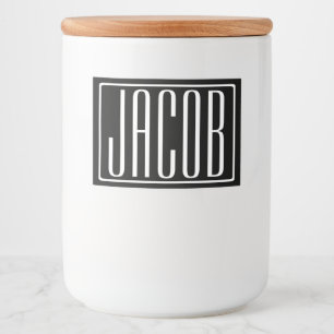 Étiquette Pour Bocaux Bold & Modern Your name or Word White On Black