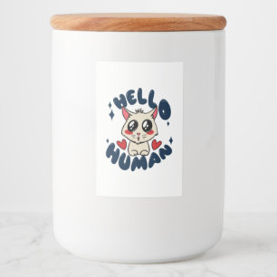 Étiquette Pour Bocaux Bonjour homme Cute Cat