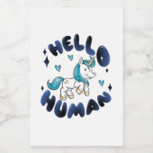 Étiquette Pour Bocaux Bonjour humain Lovely Unicorn (Étiquettes simples)