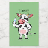 Étiquette Pour Bocaux Bonne vache avec dessin animé de biberon (Étiquettes simples)