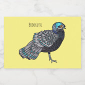 Étiquette Pour Bocaux Bornean peacock-pheasant bird cartoon illustration (Étiquettes simples)