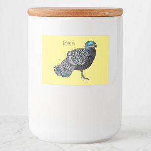 Étiquette Pour Bocaux Bornean peacock-pheasant bird cartoon illustration
