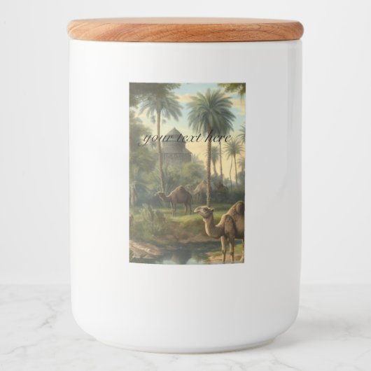 Étiquette Pour Bocaux Botanique : dromadaires dans la jungle personnalis (Devant)