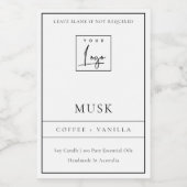 ÉTIQUETTE POUR BOCAUX BOUGIE BLANCHE SIMPLE ET ÉLÉGANTE (Étiquettes simples)