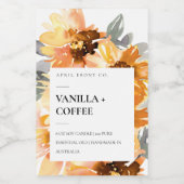 ÉTIQUETTE POUR BOCAUX BOUGIE FLORALE RUSTIQUE JAUNE EN COULEUR D'EAU SOU (Étiquettes simples)