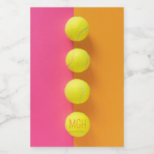Étiquette Pour Bocaux Boules de tennis Monogramme personnalisées