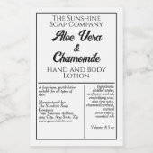 Étiquette Pour Bocaux Bouteille cosmétique blanche et noire imperméable  (Étiquettes simples)