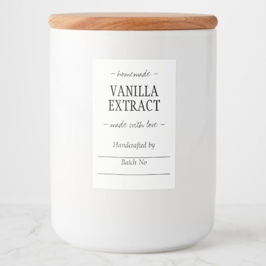 Étiquette Pour Bocaux Bouteille de pot d'extrait de vanille artisanale f (Devant)