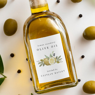Étiquette Pour Bocaux Bouteille d'huile d'olive Citrus Citron