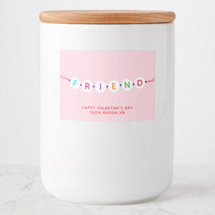 Étiquette Pour Bocaux Bracelet d'amitié rose Saint Valentin