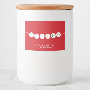 Étiquette Pour Bocaux Bracelet d'amitié rouge Saint Valentin