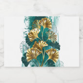 Étiquette Pour Bocaux Branche avec Feuilles d'or Ginko Biloba (Étiquettes simples)