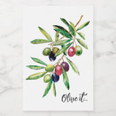 Étiquette Pour Bocaux Branche d'olive aquarelle (Étiquettes simples)
