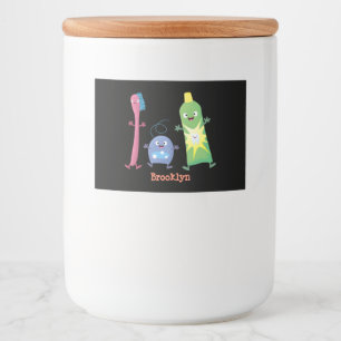 Étiquette Pour Bocaux Brosse à dents mignonne dentifrice dentaire soie d