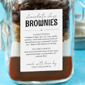 Étiquette Pour Bocaux Brownie Mix dans un cadeau Jar