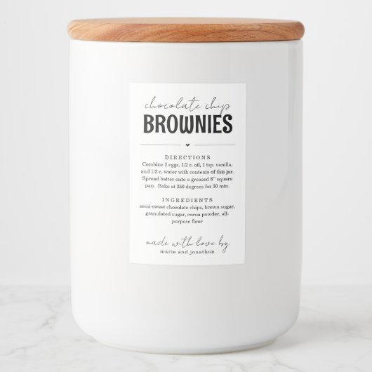 Étiquette Pour Bocaux Brownie Mix dans un cadeau Jar (Devant)