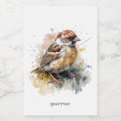 Étiquette Pour Bocaux Bruant d'aquarelle rustique, cstom (Étiquettes simples)