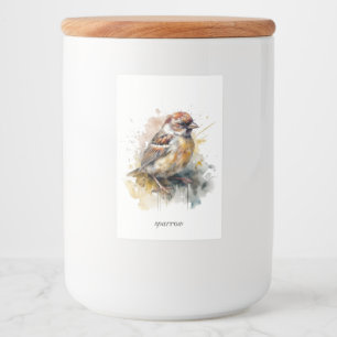 Étiquette Pour Bocaux Bruant d'aquarelle rustique, cstom