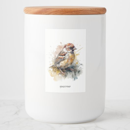 Étiquette Pour Bocaux Bruant d'aquarelle rustique, cstom (Devant)