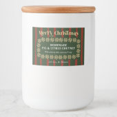 Étiquette Pour Bocaux Cadeau de Noël artisanal Rouge & Vert Trappe Plaid (Devant)