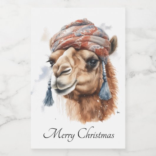 Étiquette Pour Bocaux Camel de Noël (Étiquettes simples)
