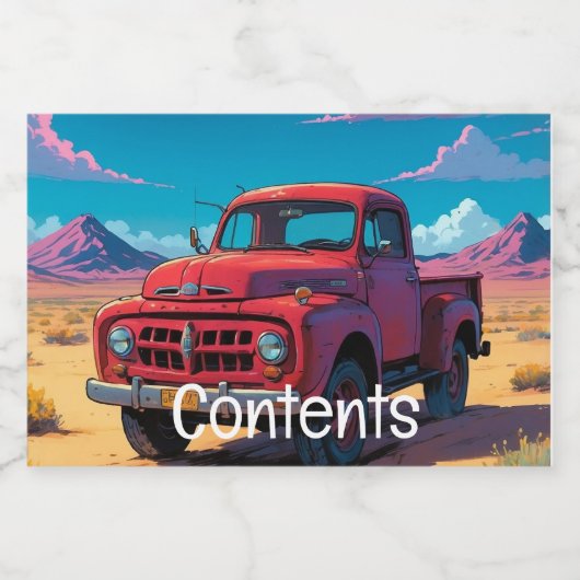 Étiquette Pour Bocaux Camion de ramassage américain classique (Étiquettes simples)