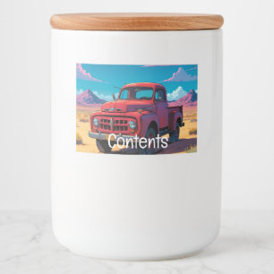 Étiquette Pour Bocaux Camion de ramassage américain classique