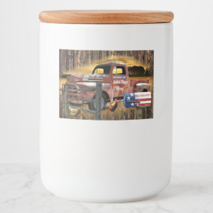 Étiquette Pour Bocaux Camion rouge Vintage Camion rouge Camion agricole