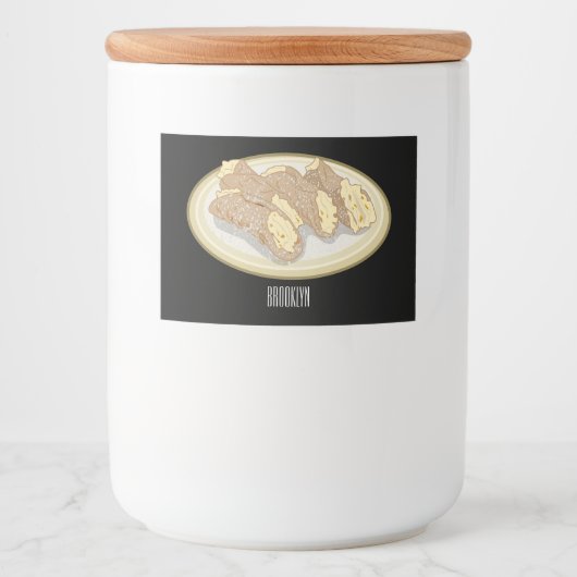 Étiquette Pour Bocaux Cannoli cartoon illustration (Devant)