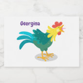 Étiquette Pour Bocaux Caricature amusante du coq à rames (Étiquettes simples)