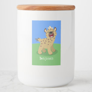 Étiquette Pour Bocaux Caricature amusante hyena riant illustration