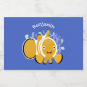 Étiquette Pour Bocaux Caricature d'anénome de poisson clown joli (Étiquettes simples)