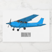 Étiquette Pour Bocaux Caricature d'avion à voilure fixe (Étiquettes simples)