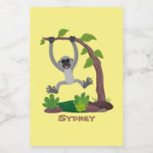 Étiquette Pour Bocaux Caricature de bande de gibbon joyeux (Étiquettes simples)