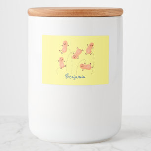 Étiquette Pour Bocaux Caricature de cacahuètes joyeux sautillant