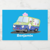 Étiquette Pour Bocaux Caricature de camion de glace joli (Étiquettes simples)