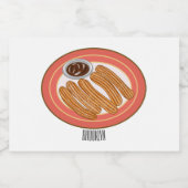 Étiquette Pour Bocaux Caricature de Churro (Étiquettes simples)