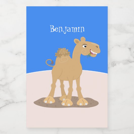 Étiquette Pour Bocaux Caricature de dromadaire joyeux et souriant (Étiquettes simples)