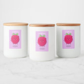 Étiquette Pour Bocaux Caricature de framboise très heureuse (Bouteilles)