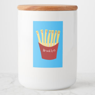 Étiquette Pour Bocaux Caricature de frites Cute kawaii fast food