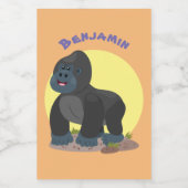 Étiquette Pour Bocaux Caricature de gros gorilles joyeux (Étiquettes simples)