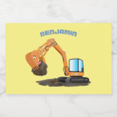 Étiquette Pour Bocaux Caricature de la pelle orange (Étiquettes simples)