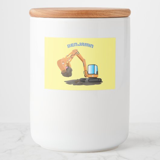 Étiquette Pour Bocaux Caricature de la pelle orange (Devant)