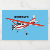 Étiquette Pour Bocaux Caricature de l'avion à train de vélo (Étiquettes simples)