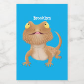 Étiquette Pour Bocaux Caricature de lézard de dragon à barbe (Étiquettes simples)